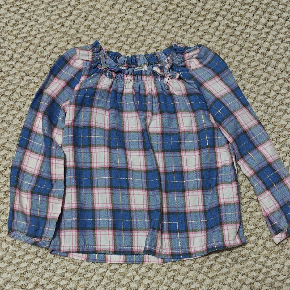 Carter's Blue and Pink Plaid Kids Blouse